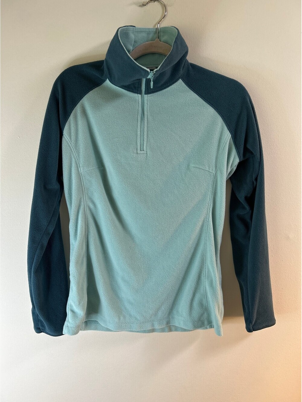 Columbia Sportswear Womens M Fleece 1/4 Zip Pullover Blue Colorblock